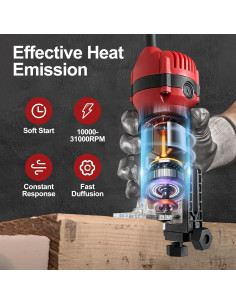 Router de Madera LiunxDromic US5 800W 110V con 12 Brocas 2