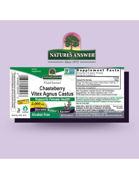 Baya de Vitex Sin Alcohol Nature's Answer 30 ml - Equilibrio Hormonal