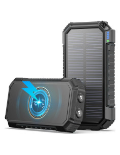 Cargador Solar Portátil Riapow 26800mAh Inalámbrico USB-C