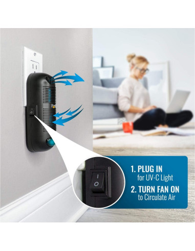 Purificador de Aire HealthSmart UV-C Portátil 27.87 m