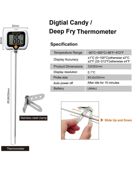 Termómetro Digital de Caramelo Efeng E89WK 25.4 cm Azul
