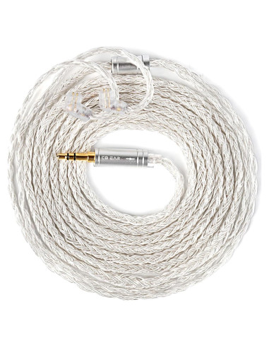 Cable IEM KBEAR ST24 Plus 2.0m Plata-Blanco HiFi 5N OCC
