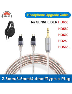 Cable de Reemplazo Mejorado OKCSC 1.5M para Auriculares Sennheiser 3.5MM 2