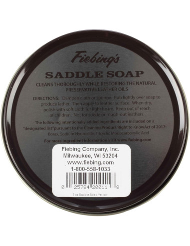 Jabón Limpiador y Acondicionador de Cuero Fiebing's 99g