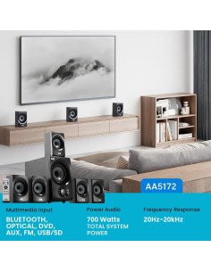 Sistema de Cine en Casa Bluetooth 5.1 Acoustic Audio AA5172 700W 2