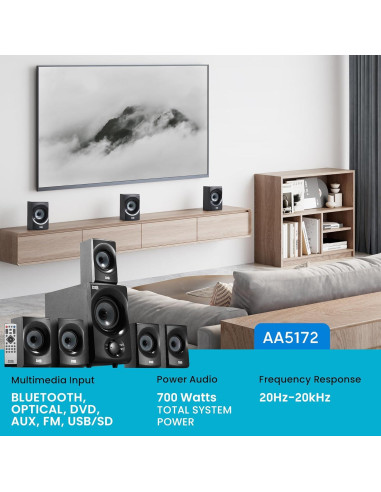 Sistema de Cine en Casa Bluetooth 5.1 Acoustic Audio AA5172 700W