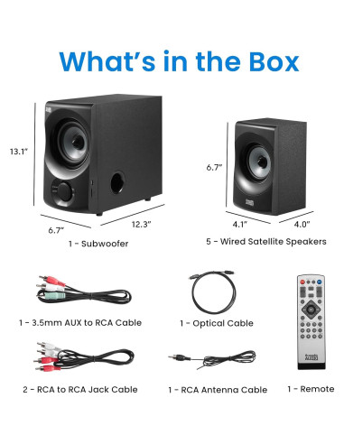 Sistema de Cine en Casa Bluetooth 5.1 Acoustic Audio AA5172 700W