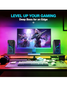 Altavoces de computadora AYJBKL CO-702 con RGB y USB 2