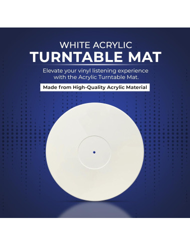 Alfombrilla de Tocadiscos Acrílico BOCO 12" (30.48 cm) Blanca