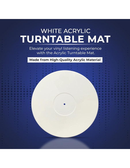 Alfombrilla de Tocadiscos Acrílico BOCO 12" (30.48 cm) Blanca