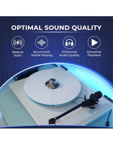 Alfombrilla de Tocadiscos Acrílico BOCO 12" (30.48 cm) Blanca