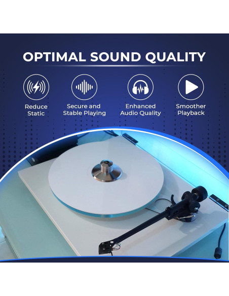 Alfombrilla de Tocadiscos Acrílico BOCO 12" (30.48 cm) Blanca