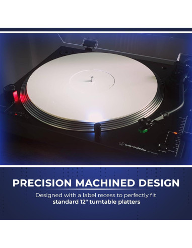 Alfombrilla de Tocadiscos Acrílico BOCO 12" (30.48 cm) Blanca