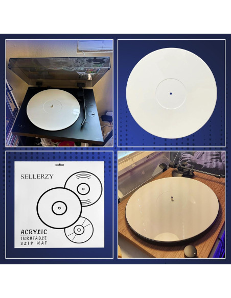 Alfombrilla de Tocadiscos Acrílico BOCO 12" (30.48 cm) Blanca
