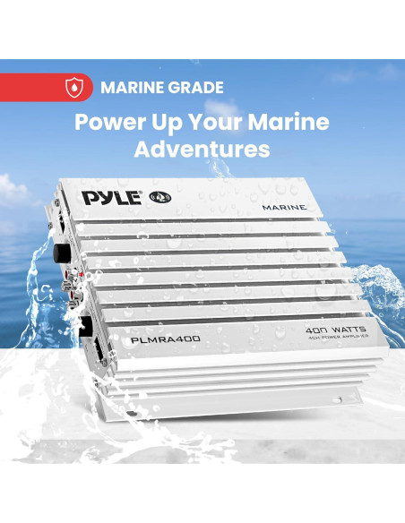 Amplificador Marino Pyle PLMRA400 4 Canales 400W Impermeable