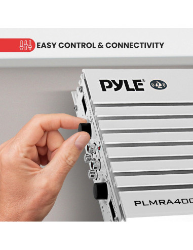 Amplificador Marino Pyle PLMRA400 4 Canales 400W Impermeable