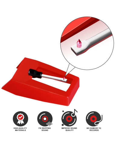 4 Agujas de Reemplazo JUKFITA para Tocadiscos Rojo