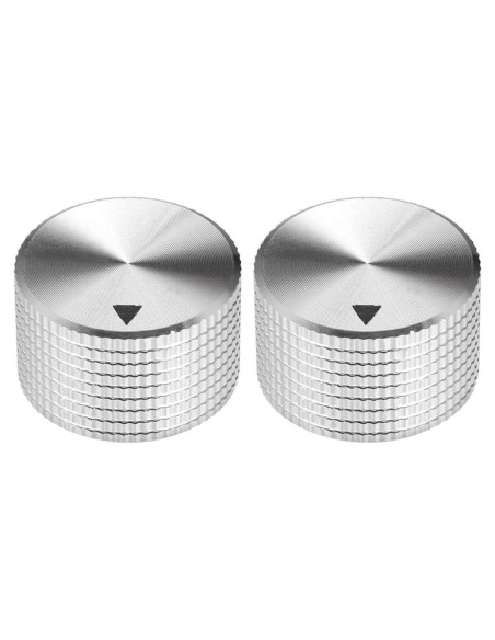 Perillas de Control de Volumen uxcell 25mm Aluminio Plateado 2pcs