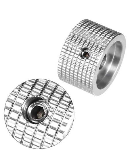 Perillas de Control de Volumen uxcell 25mm Aluminio Plateado 2pcs