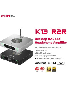 DAC R2R FiiO K13 Amplificador de Auriculares 2400mW Plata 2