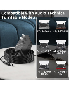 Cargador 12V Audio Technica AT-LP60X AT-LP120XUSB - 1.8m 2