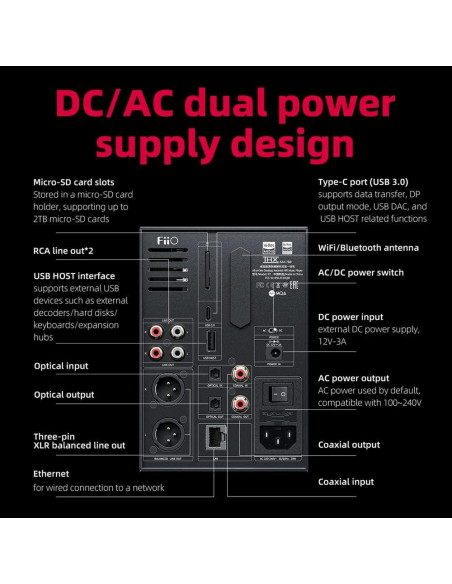 Reproductor de Streaming FiiO R7 DAC Amplificador 2.76kg
