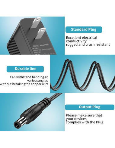 Cargador 12V Audio Technica AT-LP60X AT-LP120XUSB - 1.8m