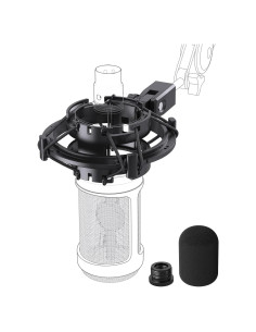 Soporte de choque Kubeisi para micrófono AT2020 con filtro pop