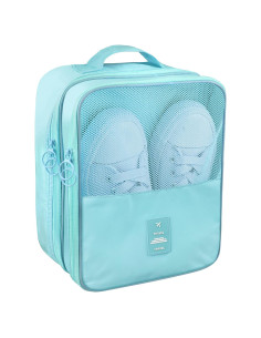 Bolsa de Zapatos de Viaje Ebbniur Impermeable 3 Pares Azul