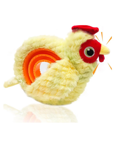 Juguete de Peluche Squeaky HUGEME para Perros Amarillo 15x20cm