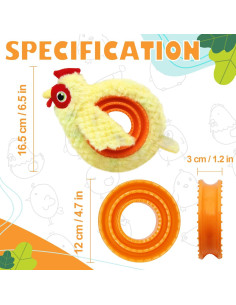 Juguete de Peluche Squeaky HUGEME para Perros Amarillo 15x20cm 2