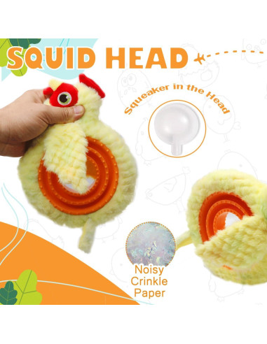 Juguete de Peluche Squeaky HUGEME para Perros Amarillo 15x20cm