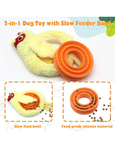 Juguete de Peluche Squeaky HUGEME para Perros Amarillo 15x20cm