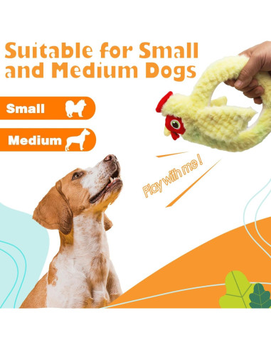 Juguete de Peluche Squeaky HUGEME para Perros Amarillo 15x20cm