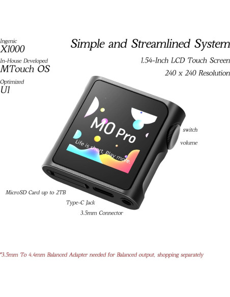 Reproductor de Música MP3 Hi-Res Shanling M0 Pro Bluetooth