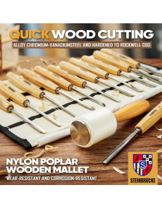 Kit de Tallado en Madera Motovecor 12 Cinceles y Mazo 2