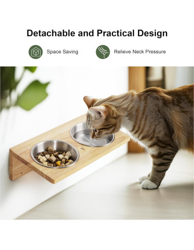 Estantes de Pared para Gatos FUKUMARU 3 en 1 con Comedero