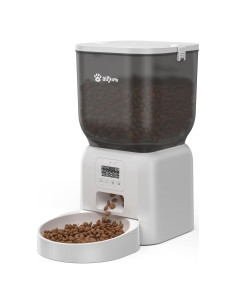 Comedero Automático Olfjurk 4L para Perros y Gatos Blanco