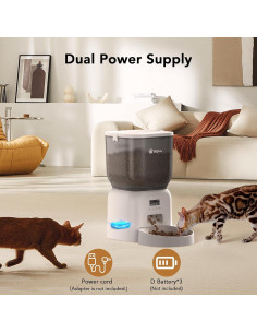 Comedero Automático Olfjurk 4L para Perros y Gatos Blanco 2