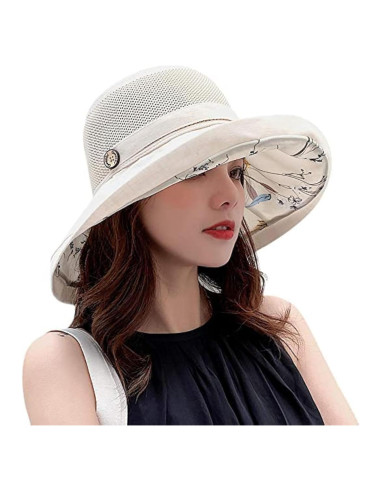 Sombrero de Playa Plegable UV UPF50+ para Mujeres - Beige