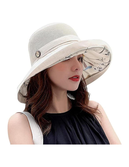Sombrero de Playa Plegable UV UPF50+ para Mujeres - Beige