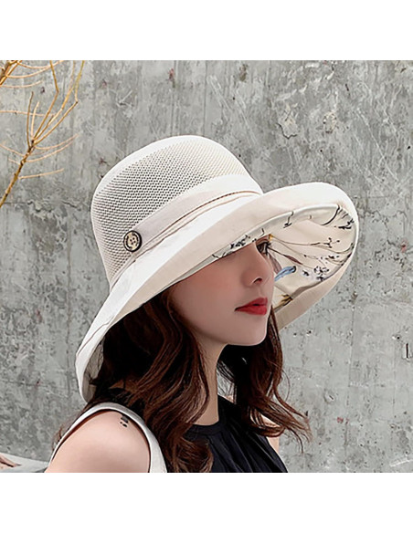 Sombrero de Playa Plegable UV UPF50+ para Mujeres - Beige