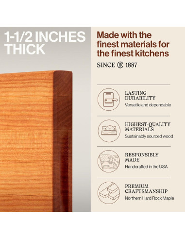 Tabla de Cortar de Madera John Boos R-Board 45.72x30.48 cm Reversible