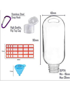 Botellas de Llaveros HATTIE 50ml Transparentes a Prueba de Fugas 2