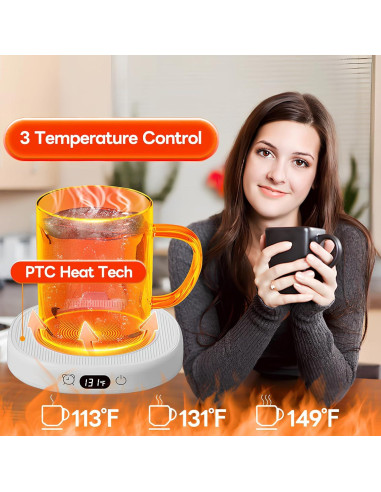 Calentador de Taza ZIHHO 28W 3 Temperaturas Negro/Rosa