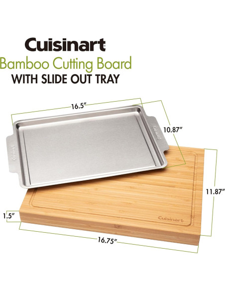 Tabla de Cortar de Bambú Cuisinart CPK-4884 con Bandeja Inoxidable