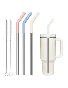 Pajitas Reutilizables HEYSKAY 3pcs Acero Inoxidable para Taza Stanley