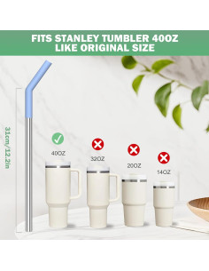 Pajitas Reutilizables HEYSKAY 3pcs Acero Inoxidable para Taza Stanley 2