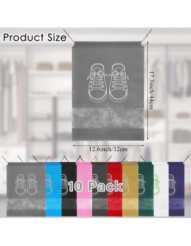 10 Bolsas de Zapatos Portátiles KINYFY 32x44 cm Impermeables
