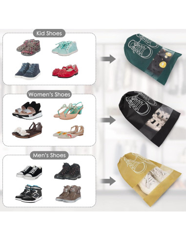 10 Bolsas de Zapatos Portátiles KINYFY 32x44 cm Impermeables